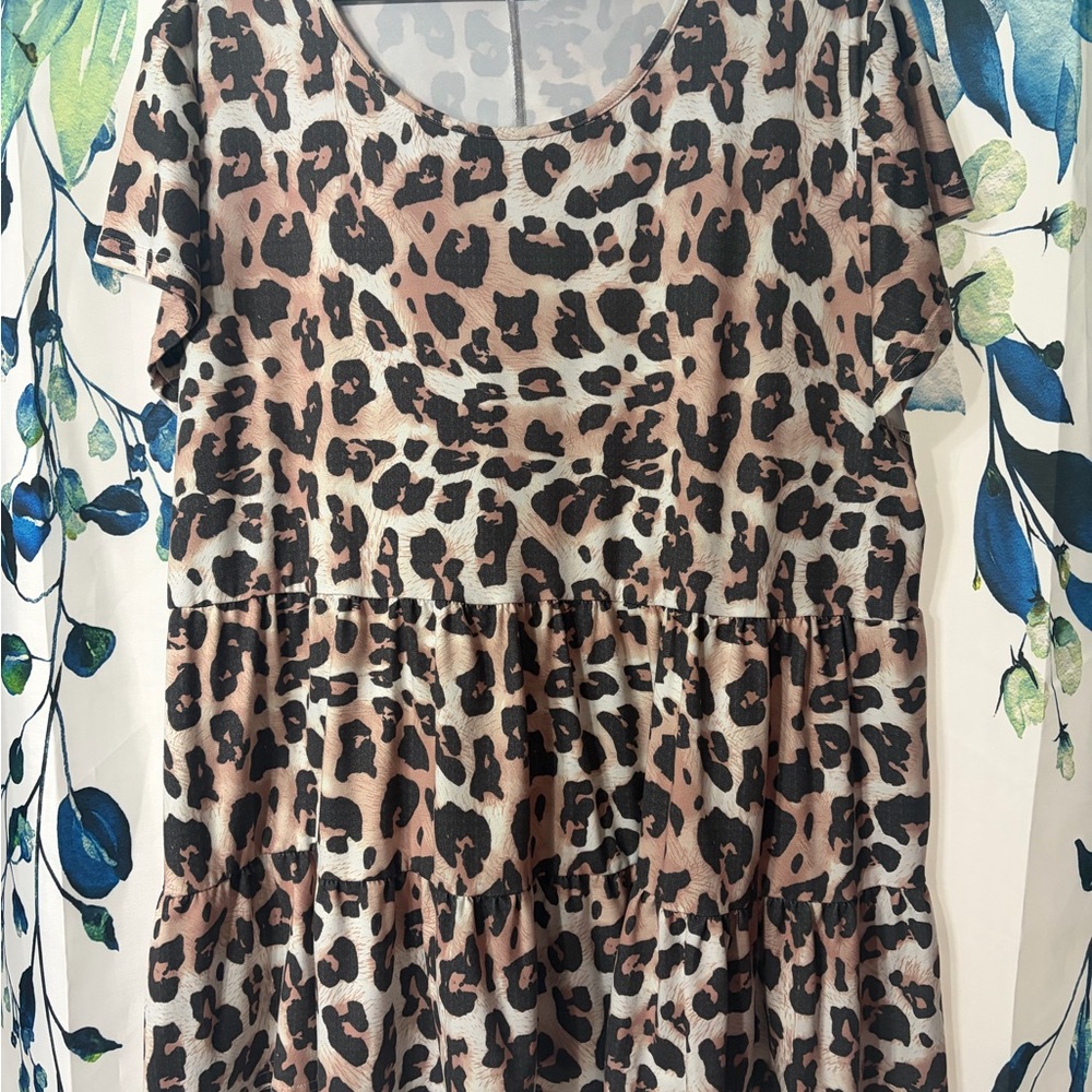 Leopard Print Tiered Top